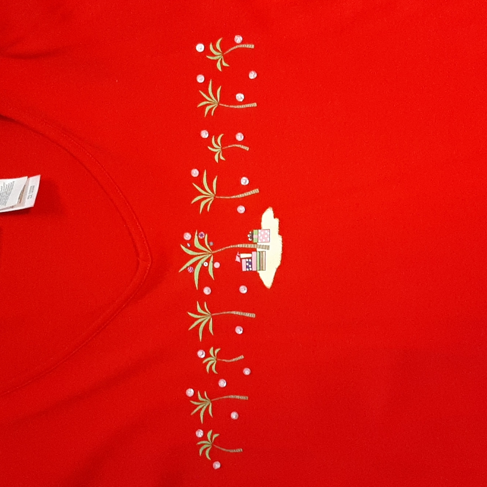 Palm trees and gifts Xmas t-shirt - XL
